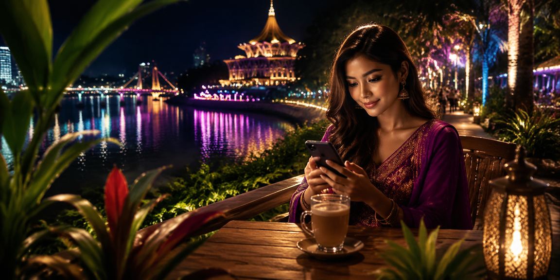 Pengguna alladin99 di Kuching mengakses bonus selamat datang melalui telefon bimbit